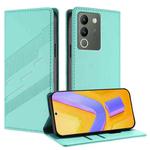 For vivo Y200 5G Global Embossed Multi-functional Wallet Retro Leather Phone Case(Mint Green)