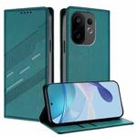 For vivo S30 Embossed Multi-functional Wallet Retro Leather Phone Case(Dark Green)