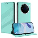 For vivo X200s Embossed Multi-functional Wallet Retro Leather Phone Case(Mint Green)