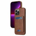 For iPhone 13 Pro Max BETOPNICE Vertical Flip Detachable MagSafe Wallet Phone Case(Brown)