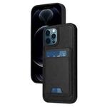 For iPhone 12 Pro Max BETOPNICE Vertical Flip Detachable MagSafe Wallet Phone Case(Black)