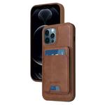 For iPhone 12 Pro Max BETOPNICE Vertical Flip Detachable MagSafe Wallet Phone Case(Brown)