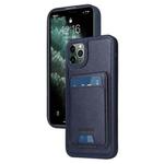 For iPhone 11 Pro Max BETOPNICE Vertical Flip Detachable MagSafe Wallet Phone Case(Blue)