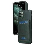 For iPhone 11 Pro Max BETOPNICE Vertical Flip Detachable MagSafe Wallet Phone Case(Green)