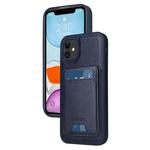 For iPhone 11 BETOPNICE Vertical Flip Detachable MagSafe Wallet Phone Case(Blue)