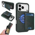 For iPhone 17 Pro BETOPNICE Vertical Flip Detachable MagSafe Wallet Phone Case(Green)
