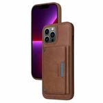 For iPhone 13 Pro Max BETOPNICE Horizontal Flip Detachable MagSafe Wallet Phone Case(Brown)
