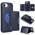 For iPhone 16e BETOPNICE Horizontal Flip Detachable MagSafe Wallet Phone Case(Blue)