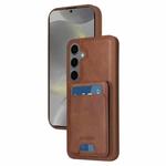 For Samsung Galaxy S24+ 5G BETOPNICE Vertical Flip Detachable MagSafe Wallet Phone Case(Brown)