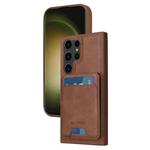 For Samsung Galaxy S23 Ultra 5G BETOPNICE Vertical Flip Detachable MagSafe Wallet Phone Case(Brown)