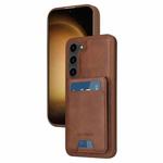 For Samsung Galaxy S23+ 5G BETOPNICE Vertical Flip Detachable MagSafe Wallet Phone Case(Brown)