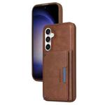 For Samsung Galaxy S23 FE 5G BETOPNICE Horizontal Flip Detachable MagSafe Wallet Phone Case(Brown)