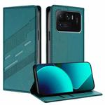 For Xiaomi Mi 11 Ultra Embossed Multi-functional Wallet Retro Leather Phone Case(Dark Green)