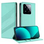 For Xiaomi 14 Pro 5G Global Embossed Multi-functional Wallet Retro Leather Phone Case(Mint Green)