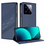 For Xiaomi 14 Pro 5G Global Embossed Multi-functional Wallet Retro Leather Phone Case(Dark Blue)