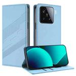 For Xiaomi 15 Embossed Multi-functional Wallet Retro Leather Phone Case(Light Blue)