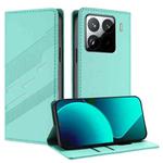 For Xiaomi 15 Pro Embossed Multi-functional Wallet Retro Leather Phone Case(Mint Green)