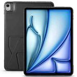 For iPad Air 11 2024 / 2025 Folding Magnetic Holder Acrylic Leather Back Tablet Case(Black)