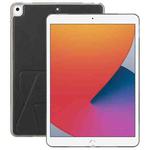 For iPad 10.2 2021 / 2020 / 10.5 Folding Magnetic Holder Acrylic Leather Back Tablet Case(Black)