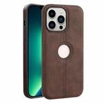 For iPhone 13 Pro Max Crazy Horse Leather Back Cover Phone Case(Dark Brown)