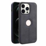 For iPhone 12 Pro Max Crazy Horse Leather Back Cover Phone Case(Blue)