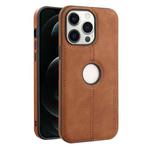 For iPhone 12 Pro Max Crazy Horse Leather Back Cover Phone Case(Light Brown)