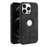 For iPhone 12 Pro Max Crazy Horse Leather Back Cover Phone Case(Black)