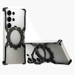 For Samsung Galaxy S23 Ultra 5G Mechanical Gear MagSafe Holder Borderless Metal Phone Case(Black)