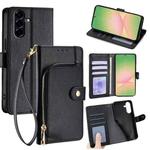 For Samsung Galaxy A56 5G Zipper Bag Leather Phone Case(Black)