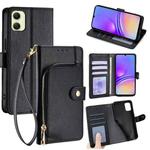 For Samsung Galaxy A05 4G Zipper Bag Leather Phone Case(Black)