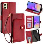 For Samsung Galaxy A05 4G Zipper Bag Leather Phone Case(Red)