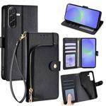 For Samsung Galaxy A36 5G Zipper Bag Leather Phone Case(Black)