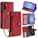 For Samsung Galaxy A36 5G Zipper Bag Leather Phone Case(Red)