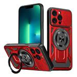 For iPhone 13 Pro Max Armor Rotating Holder MagSafe Phone Case(Red)