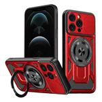 For iPhone 12 Pro Max Armor Rotating Holder MagSafe Phone Case(Red)
