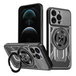 For iPhone 12 Pro Max Armor Rotating Holder MagSafe Phone Case(Grey)