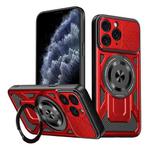 For iPhone 11 Pro Max Armor Rotating Holder MagSafe Phone Case(Red)