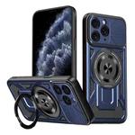 For iPhone 11 Pro Max Armor Rotating Holder MagSafe Phone Case(Blue)