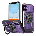For iPhone 11 Armor Rotating Holder MagSafe Phone Case(Purple)
