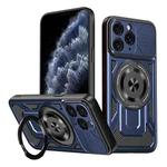 For iPhone 11 Pro Armor Rotating Holder MagSafe Phone Case(Blue)