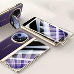 For OPPO Find N5 HD Integrated Electroplating Leather Hinge Lens Holder Phone Case(Purple)