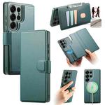For Samsung Galaxy S25 Ultra 5G CaseNeo Finger Grip Strap MagSafe Leather Phone Case(Green)