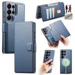 For Samsung Galaxy S25 Ultra 5G CaseNeo Finger Grip Strap MagSafe Leather Phone Case(Blue)
