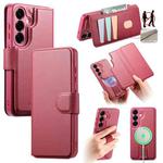 For Samsung Galaxy S25 5G CaseNeo Finger Grip Strap MagSafe Leather Phone Case(Red)