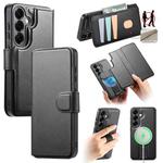 For Samsung Galaxy S25+ 5G CaseNeo Finger Grip Strap MagSafe Leather Phone Case(Black)
