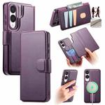 For Samsung Galaxy S25 Edge 5G CaseNeo Finger Grip Strap MagSafe Leather Phone Case(Purple)