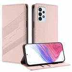 For Samsung Galaxy A23 4G / 5G Embossed Multi-functional Wallet Retro Leather Phone Case(Pink)