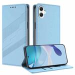 For Samsung Galaxy A07 4G Embossed Multi-functional Wallet Retro Leather Phone Case(Light Blue)