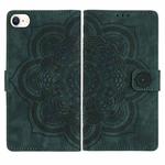 For iPhone 7 / 8 / SE 2022 Mandala Embossed Retro Frosted Leather Phone Case(Green)