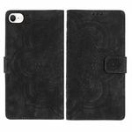 For iPhone 7 / 8 / SE 2022 Mandala Embossed Retro Frosted Leather Phone Case(Black)